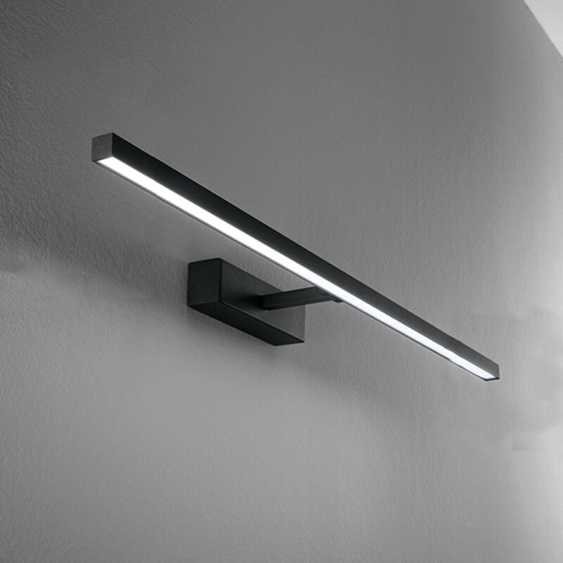 foto del prodotto riga applique led 24w 1680lm cct 3000k 4000k 6000k in metallo nero 102cm orientabile