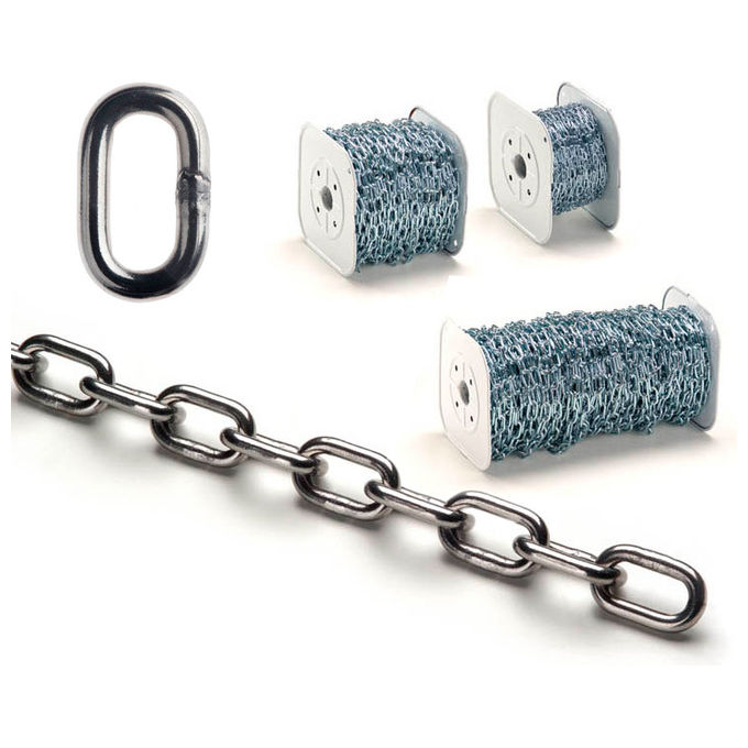 foto del prodotto rigamonti catena genovese n 26 7.5mm in acciaio zincato lunghezza 25mt per uso industriale e domestico