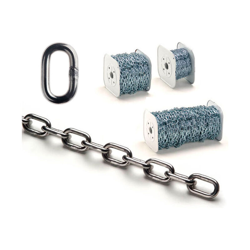 foto del prodotto rigamonti catena genovese n.30 lunghezza 10mt diametro 10mm resistente e affidabile per uso industriale e domestico