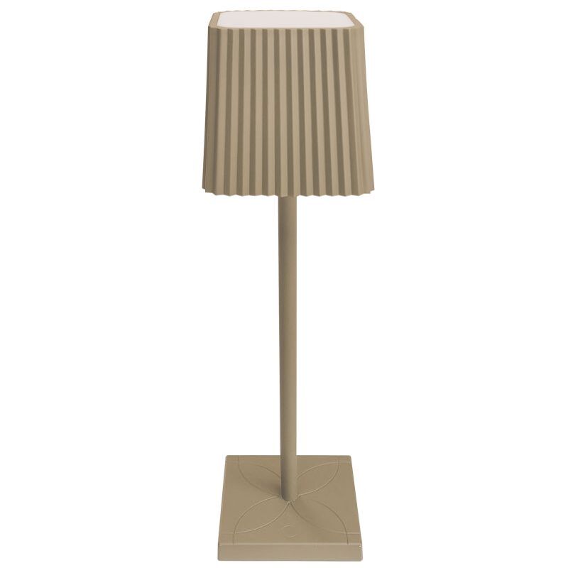 foto del prodotto rigamonti lampada da tavolo a led tortora senza filo dimmer luce calda touch ricarica usb