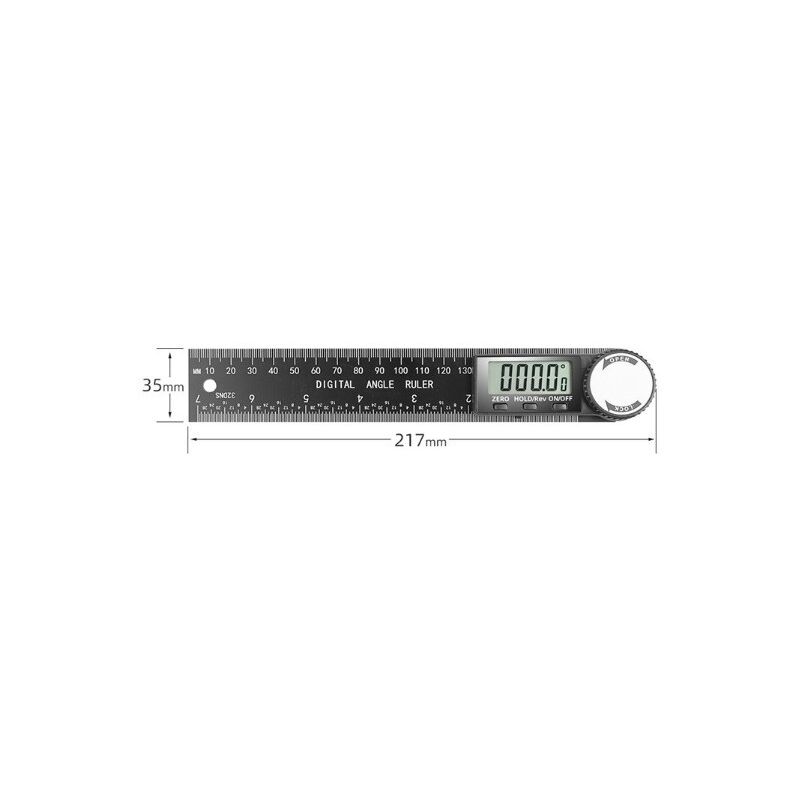 foto del prodotto righello angolare digitale con display lcd, misurazione dell angolo in acciaio inossidabile, display dell angolo per lavorazione del legno, compiti a