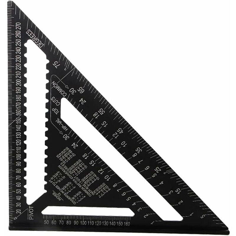 immagine 0 del prodotto righello angolare professionale per falegnameria, in lega di alluminio, da 30 cm, con goniometro, quadrato triangolare, metrico, con strumento di