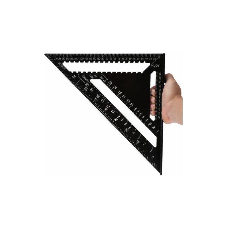 immagine 0 del prodotto righello angolare quadrato triangolo goniometro da 12 pollici ad alta precisione in lega di alluminio, nero