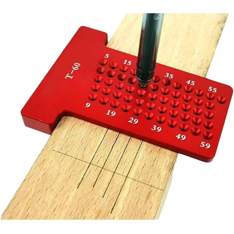 foto del prodotto righello di tracciatura a t in lega di alluminio t60, righello di marcatura di precisione, righello di misurazione a forma di t, strumento di