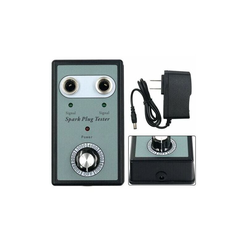 foto del prodotto rilevatore di candele per auto a due fori, analizzatore di candele, strumento diagnostico, tester per candele.