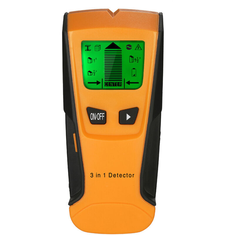 foto del prodotto rilevatore di cavi elettrici sotto tensione con display lcd 3 in 1, rilevatore di cavi elettrici in metallo e legno