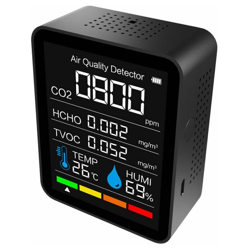 foto del prodotto rilevatore di co2 5 in 1 rilevatore di anidride carbonica monitor della qualit dell aria interna bt app tester per sensore di umidit di temperatura