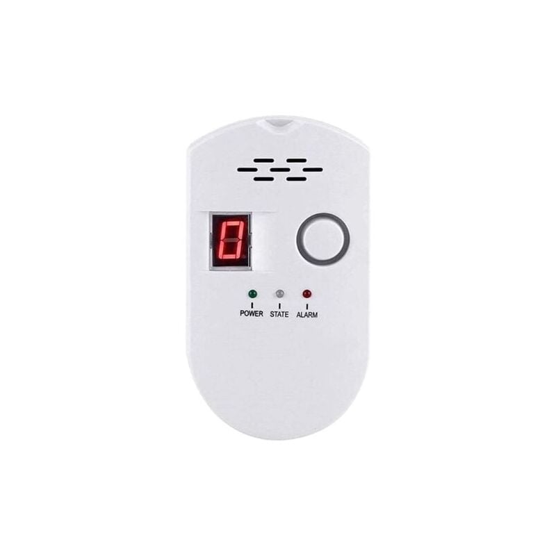 foto del prodotto rilevatore di gas, rilevatore di perdite di gpl gas naturale gas di carbone, monitor del sensore plug in con allarme acustico e display digitale a
