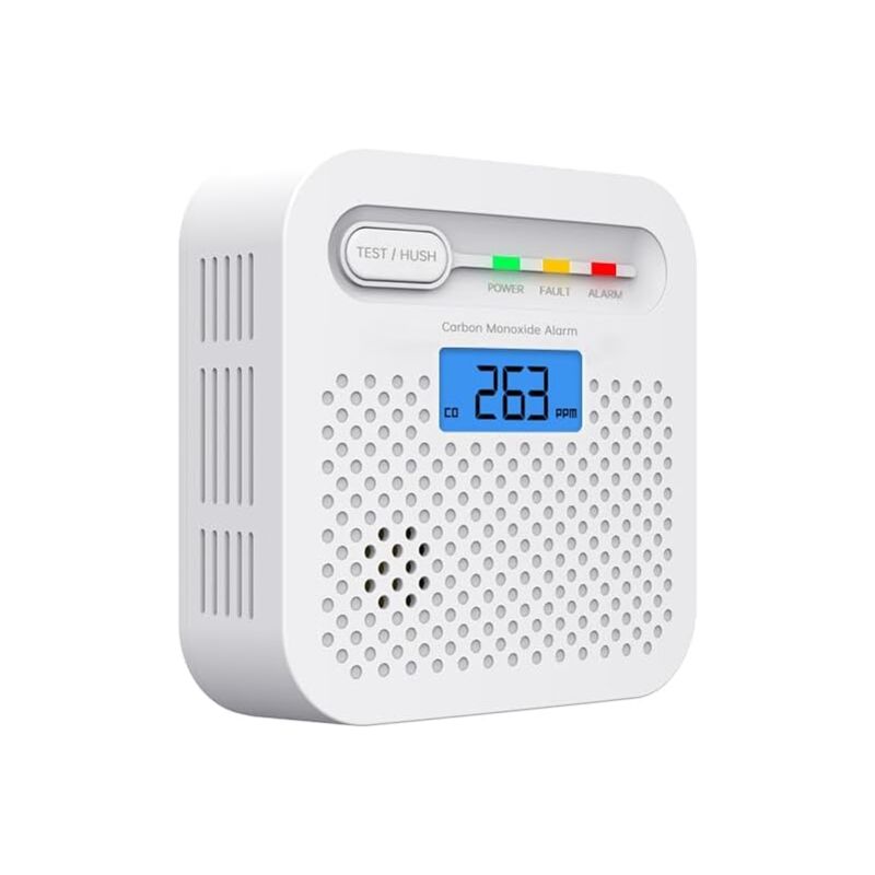 foto del prodotto rilevatore di monossido di carbonio 2 pezzi, batteria da 3 anni, ce en 50291, display lcd, allarme da 85 db, ideale per appartamenti di grandi