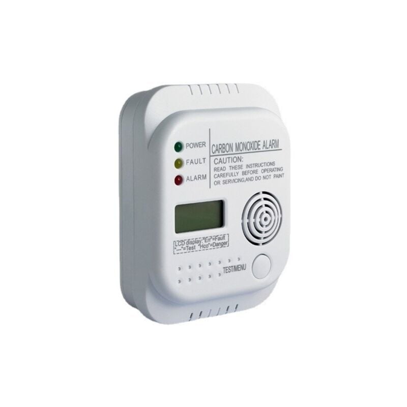 foto del prodotto rilevatore di monossido di carbonio, alimentato a batteria, rilevatore di gas con display e indicatore di temperatura ymyny