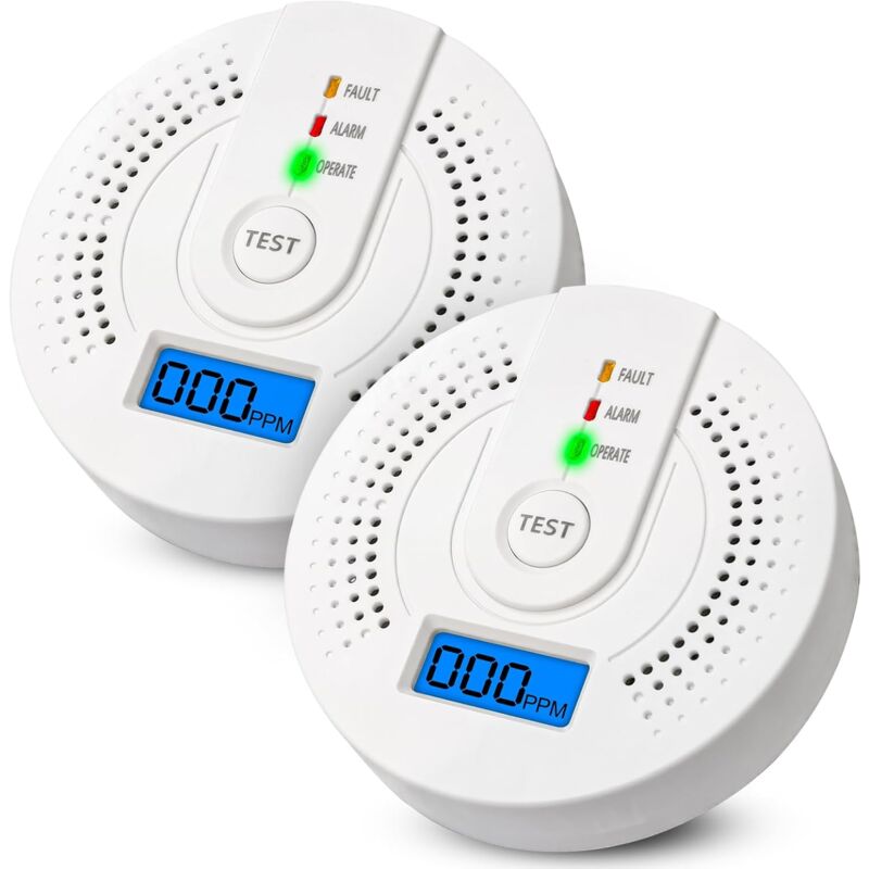 foto del prodotto rilevatore di monossido di carbonio con allarme, rilevatore di co con display a led, rilevatore di monossido di carbonio con batteria sostituibile e