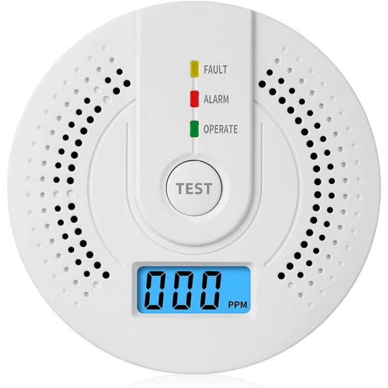 foto del prodotto rilevatore di monossido di carbonio con batteria sostituibile e display digitale a led, allarme co per la sicurezza domestica, monitor portatile di