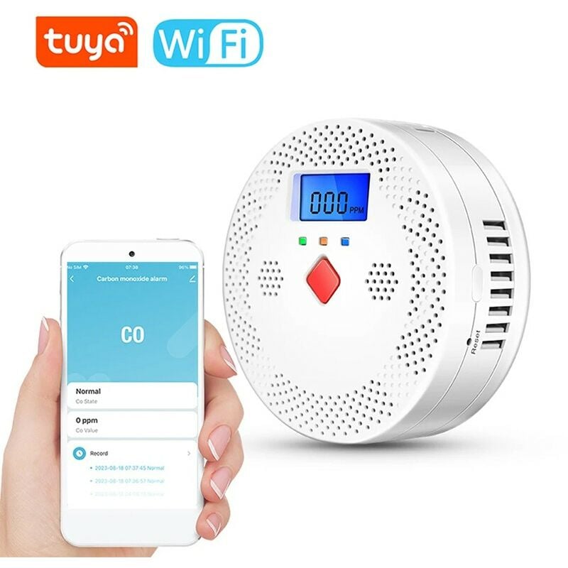foto del prodotto rilevatore di monossido di carbonio smart wifi tuya