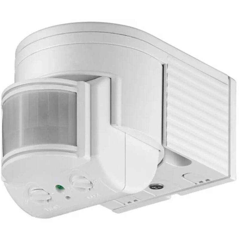foto del prodotto rilevatore di movimento accensione luce sensore infrarossi crepuscolare ip44 bianco