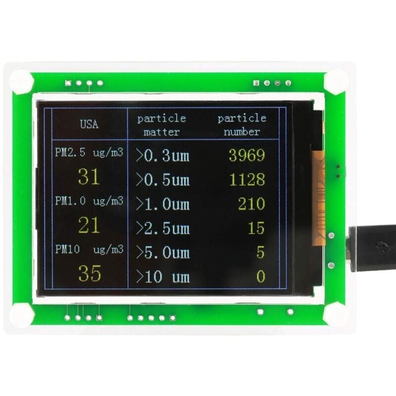 foto del prodotto rilevatore di qualità dell'aria da 2,8 pollici, multifunzione, digitale, automatico, pm2.5, tester della qualità dell'aria pm1.0, pm10.0, pm2.5, aqi,