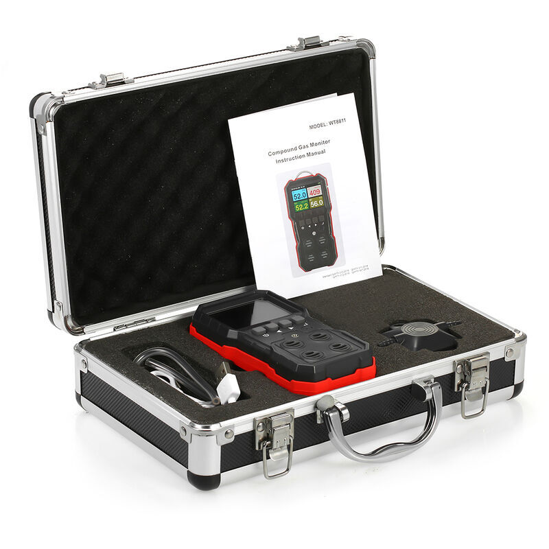 foto del prodotto rilevatore digitale industriale portatile di monossido di carbonio 4 in 1 tester di gas combustibile ossigeno h2s con registrazione dati 120000