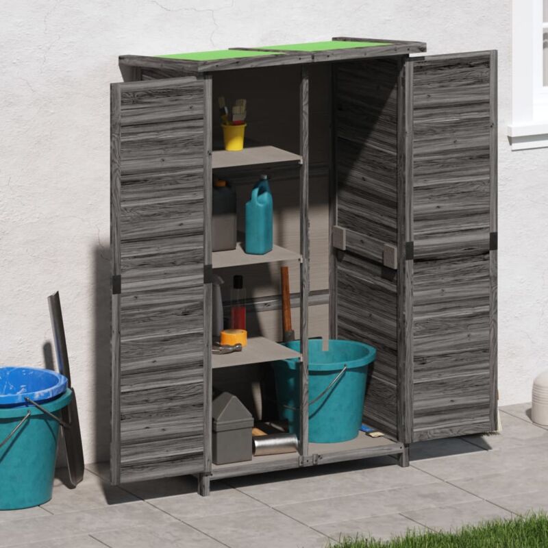 foto del prodotto rimessa da giardino grigia 83x57x140 cm legno massello di pino vidaxl