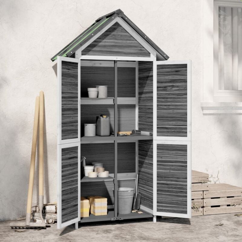 foto del prodotto rimessa da giardino grigia 89x52,5x175cm legno massello di pino vidaxl