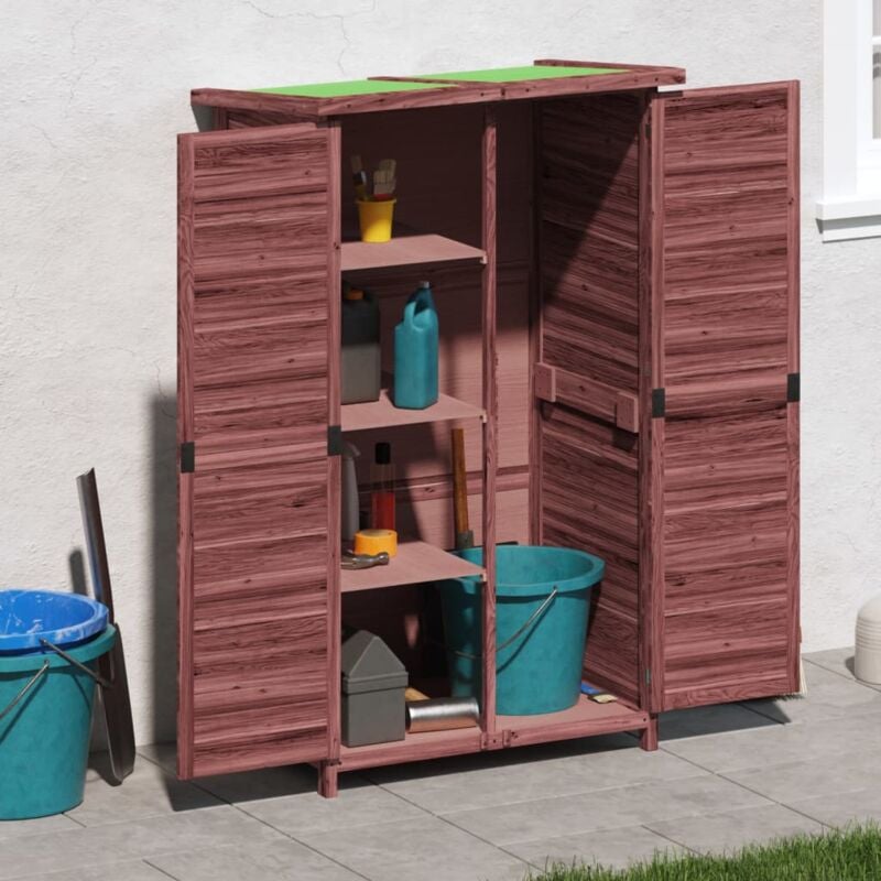 foto del prodotto rimessa da giardino moka 83x57x140 cm in legno massello di pino - vidaxl