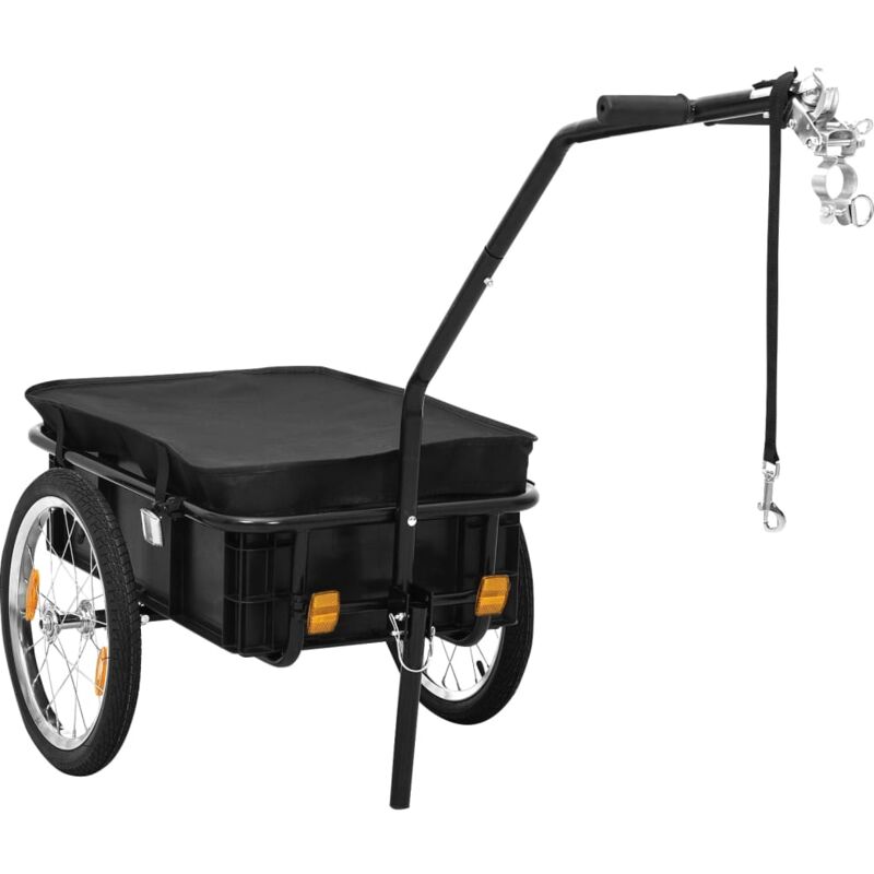 foto del prodotto rimorchio bici carrello manuale 155x60x83 cm in acciaio nero vidaxl