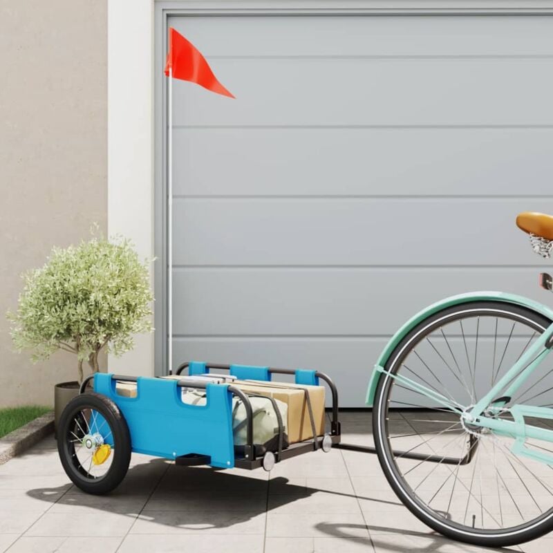foto del prodotto rimorchio da bici blu oxford e ferro vidaxl