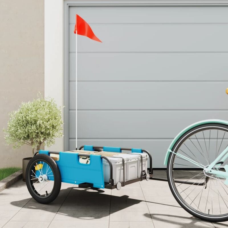foto del prodotto rimorchio da bici blu oxford e ferro vidaxl