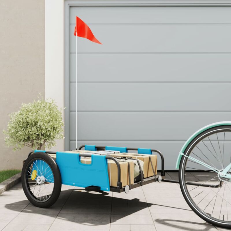 foto del prodotto rimorchio da bici blu oxford e ferro vidaxl