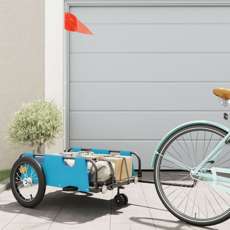 foto del prodotto rimorchio da bici blu oxford e ferro vidaxl