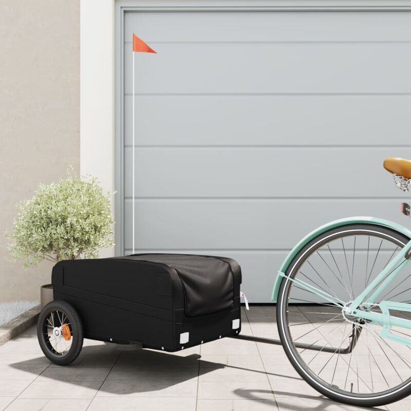 foto del prodotto rimorchio da bici nero 30 kg in ferro vidaxl