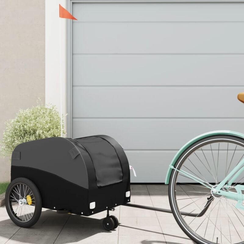 foto del prodotto rimorchio da bici nero 30 kg in ferro vidaxl