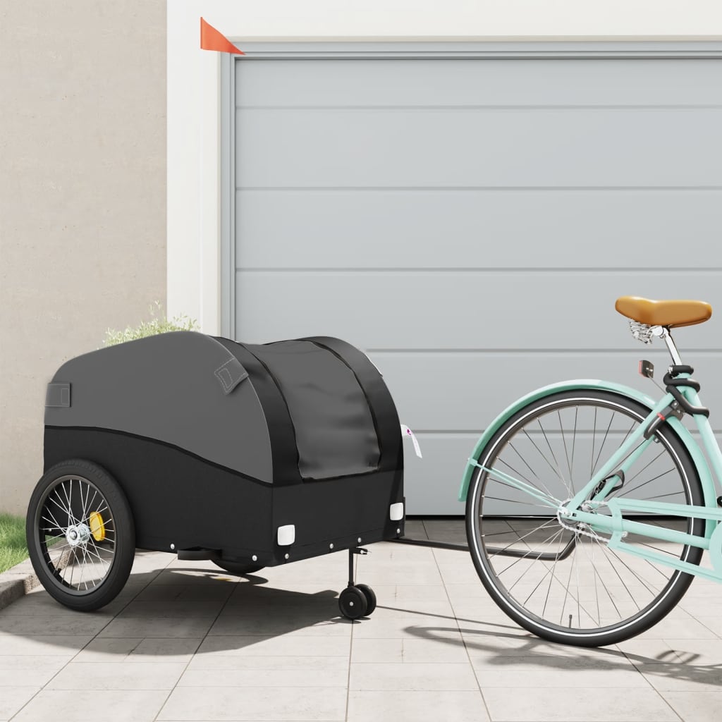 foto del prodotto rimorchio da bici nero 45 kg in ferro