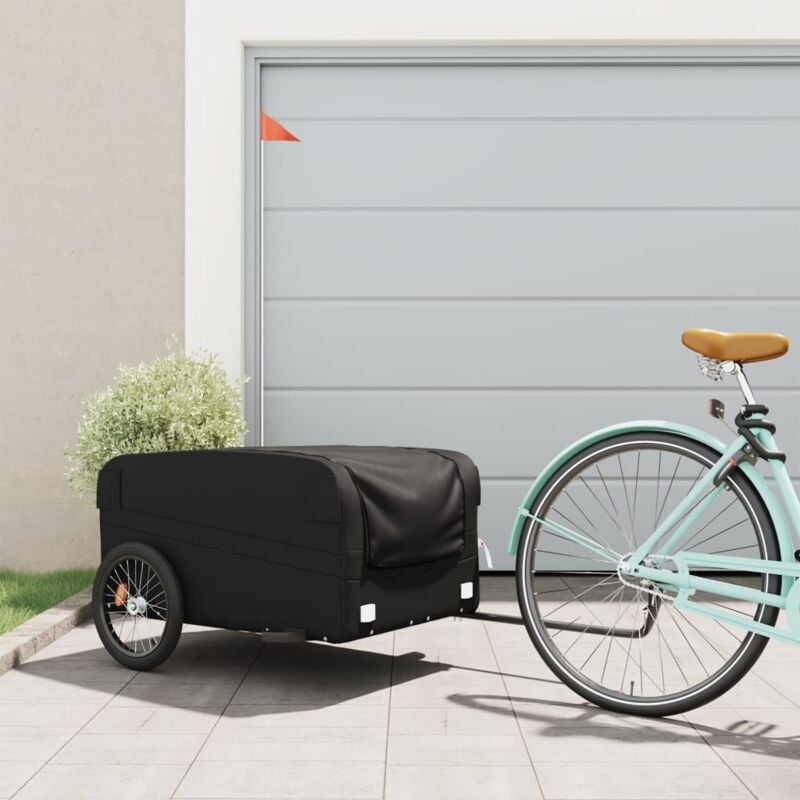 foto del prodotto rimorchio da bici nero 45 kg in ferro vidaxl