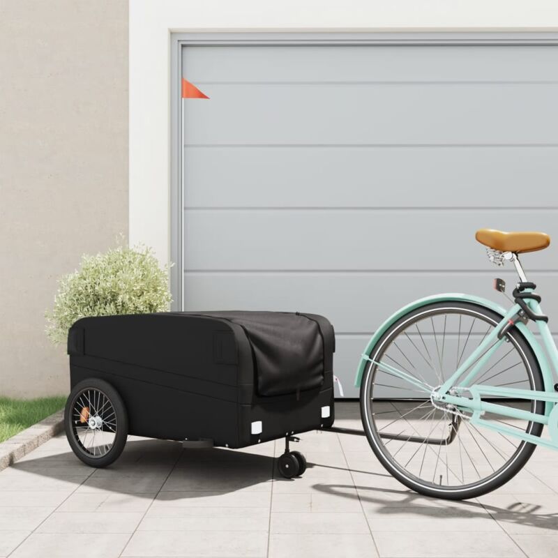 foto del prodotto rimorchio da bici nero 45 kg in ferro vidaxl