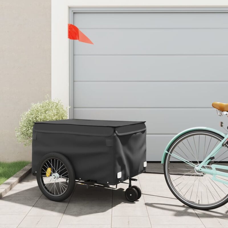 foto del prodotto rimorchio da bici nero 45 kg in ferro vidaxl