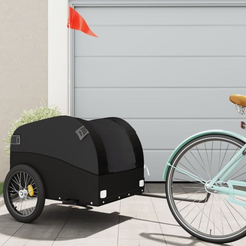 foto del prodotto rimorchio da bici nero 45 kg in ferro vidaxl