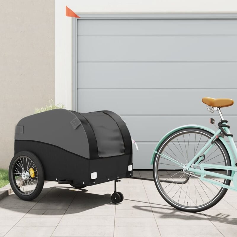foto del prodotto rimorchio da bici nero 45 kg in ferro vidaxl