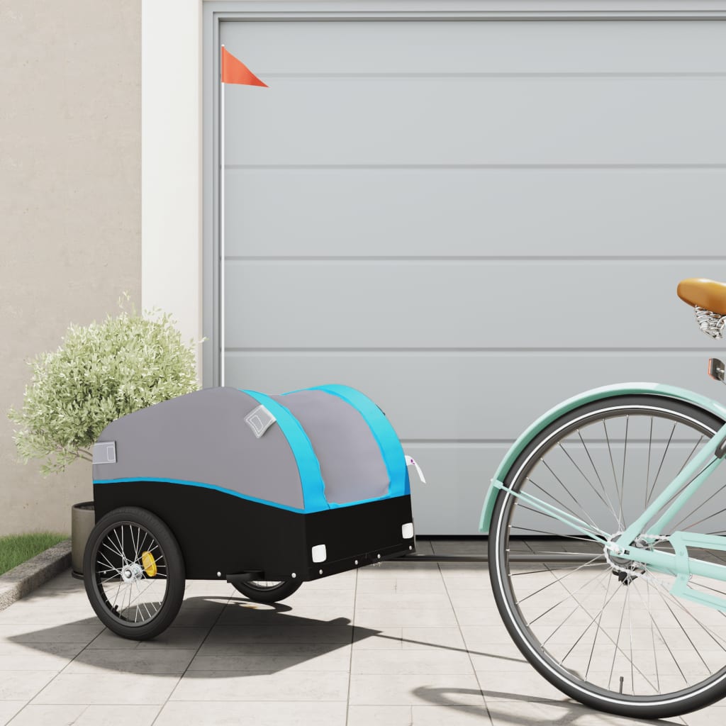 foto del prodotto rimorchio da bici nero e blu 30 kg in ferrocod mxl 84539