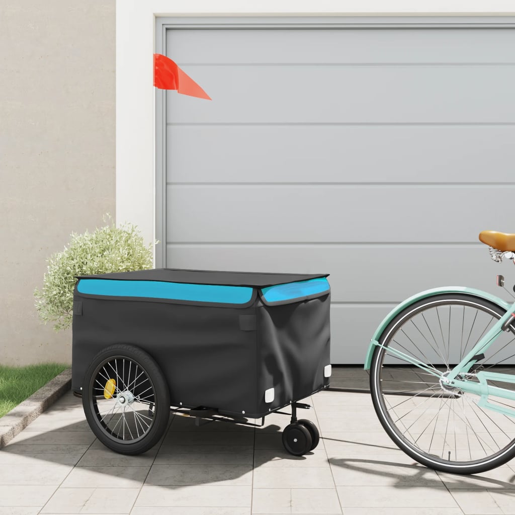 foto del prodotto rimorchio da bici nero e blu 45 kg in ferrocod mxl 90635