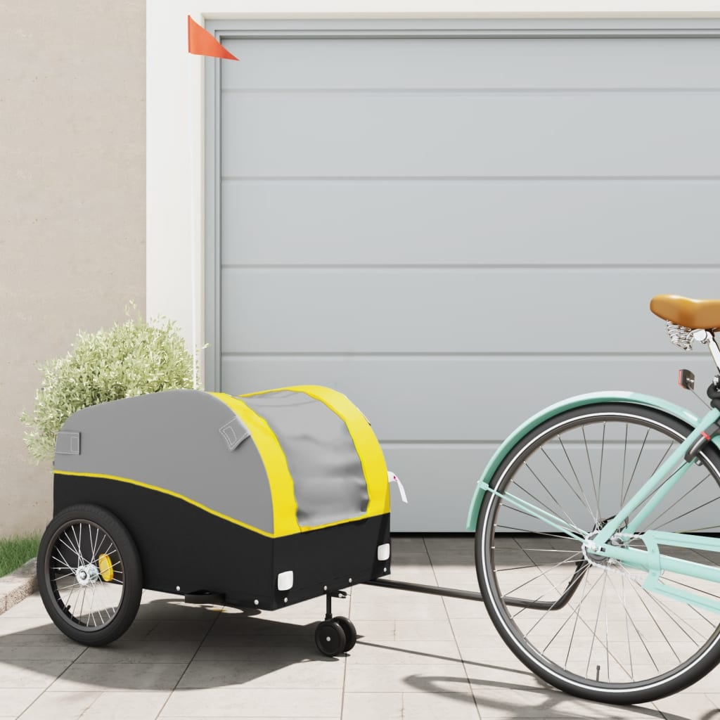 foto del prodotto rimorchio da bici nero e giallo 45 kg in ferrocod mxl 110704