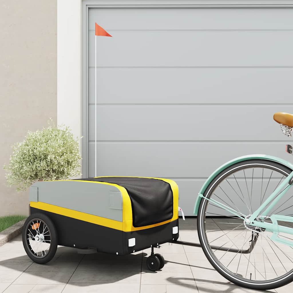 foto del prodotto rimorchio da bici nero e giallo 45 kg in ferrocod mxl 111867