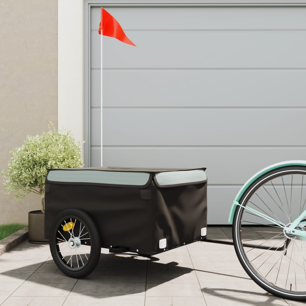 foto del prodotto rimorchio da bici nero e grigio 45 kg in ferro