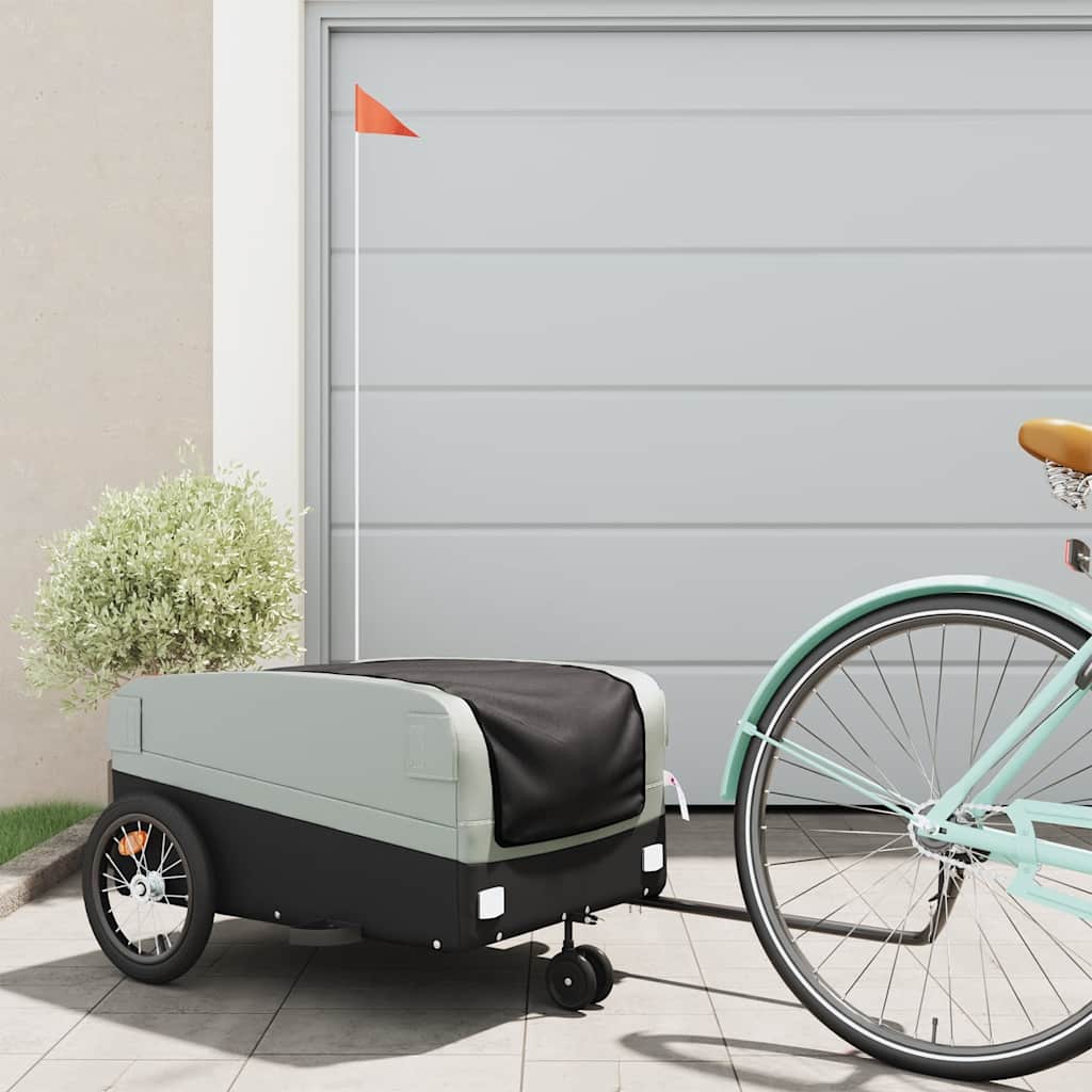 foto del prodotto rimorchio da bici nero e grigio 45 kg in ferrocod mxl 91137