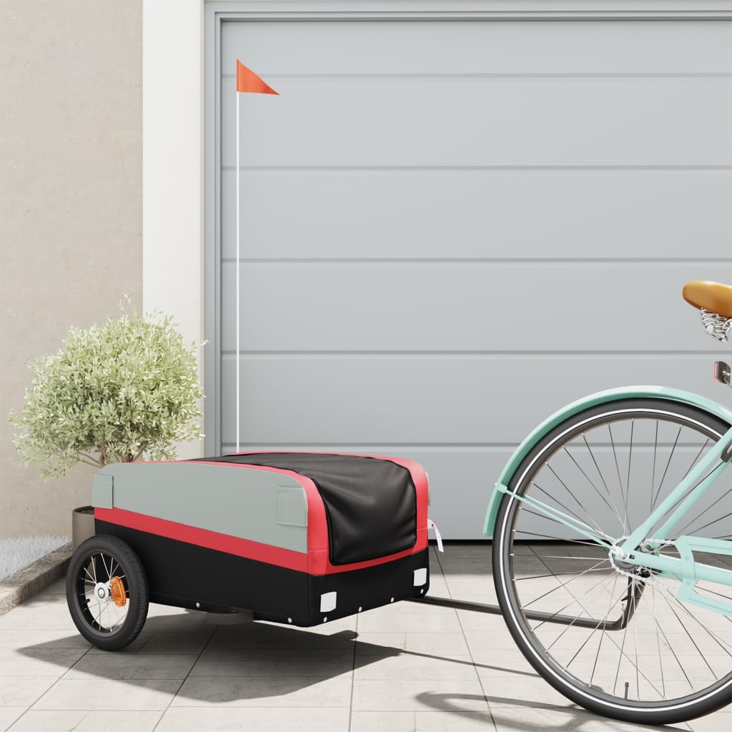 foto del prodotto rimorchio da bici nero e rosso 30 kg in ferrocod mxl 131831