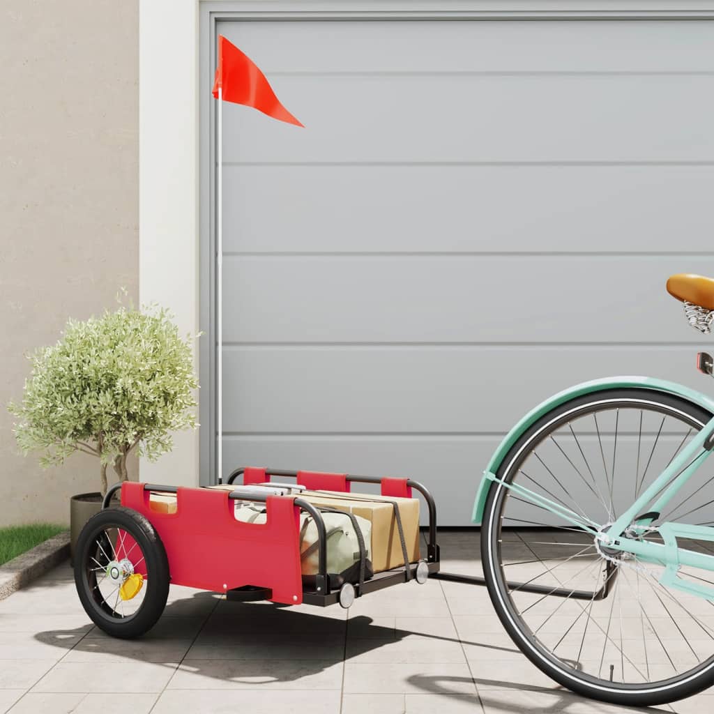 foto del prodotto rimorchio da bici rosso oxford e ferrocod mxl 95030