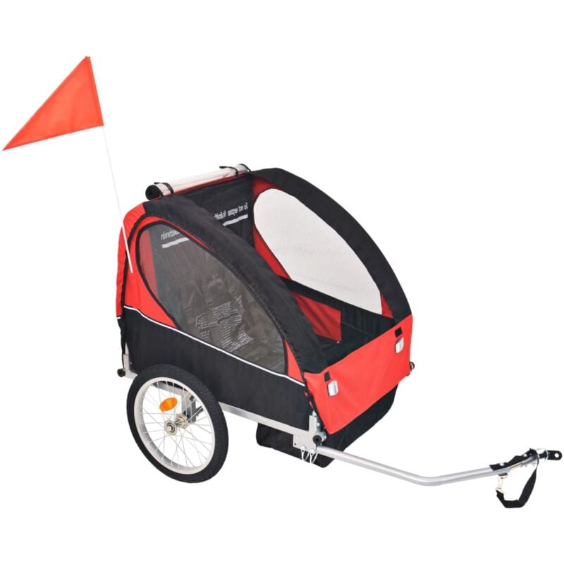 foto del prodotto rimorchio per bici rosso e nero 30 kg vidaxl