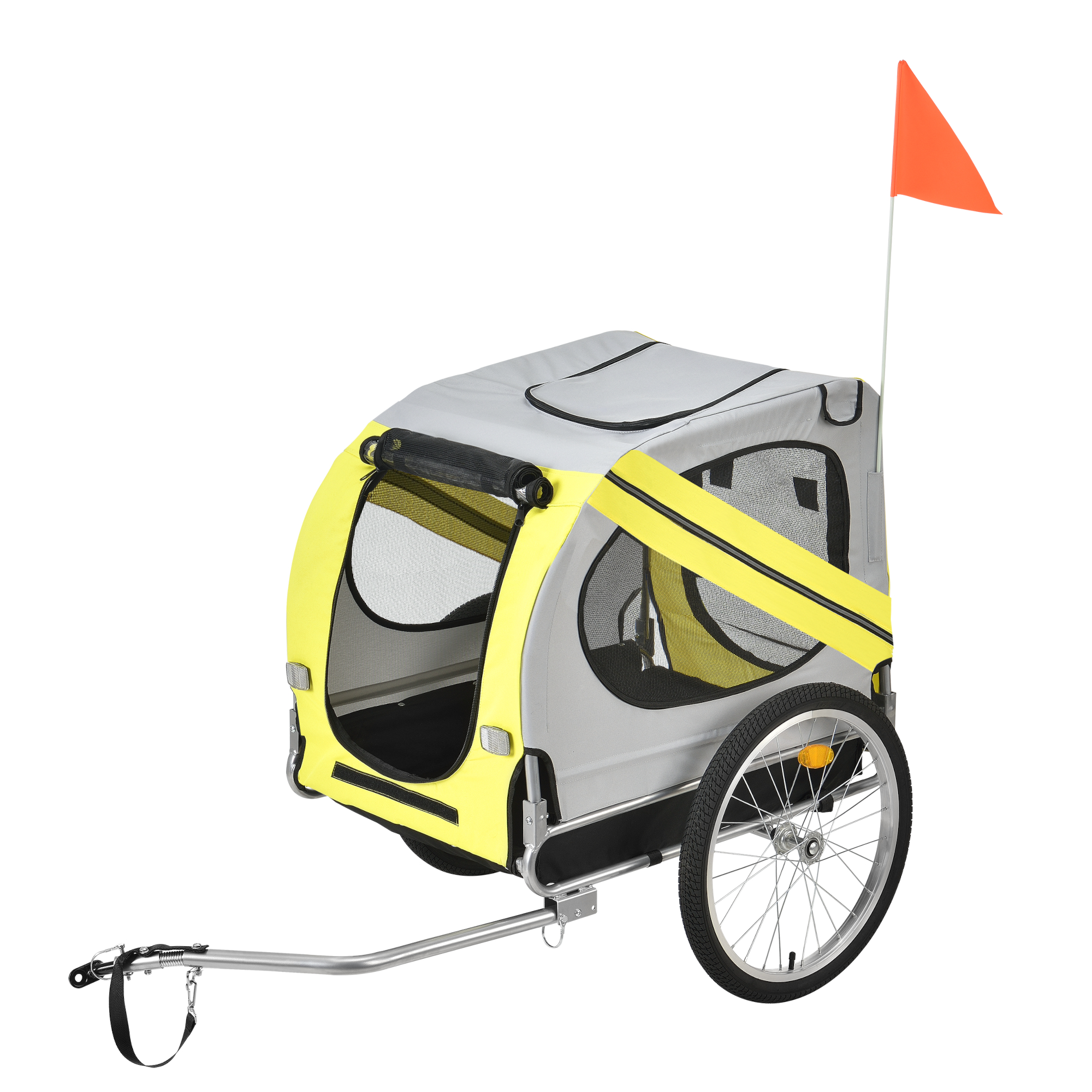 foto del prodotto rimorchio per bicicletta per trasporto cani 138 x 71 x 90 cm carrello per trasporto animali domestici carico max.26 kg 