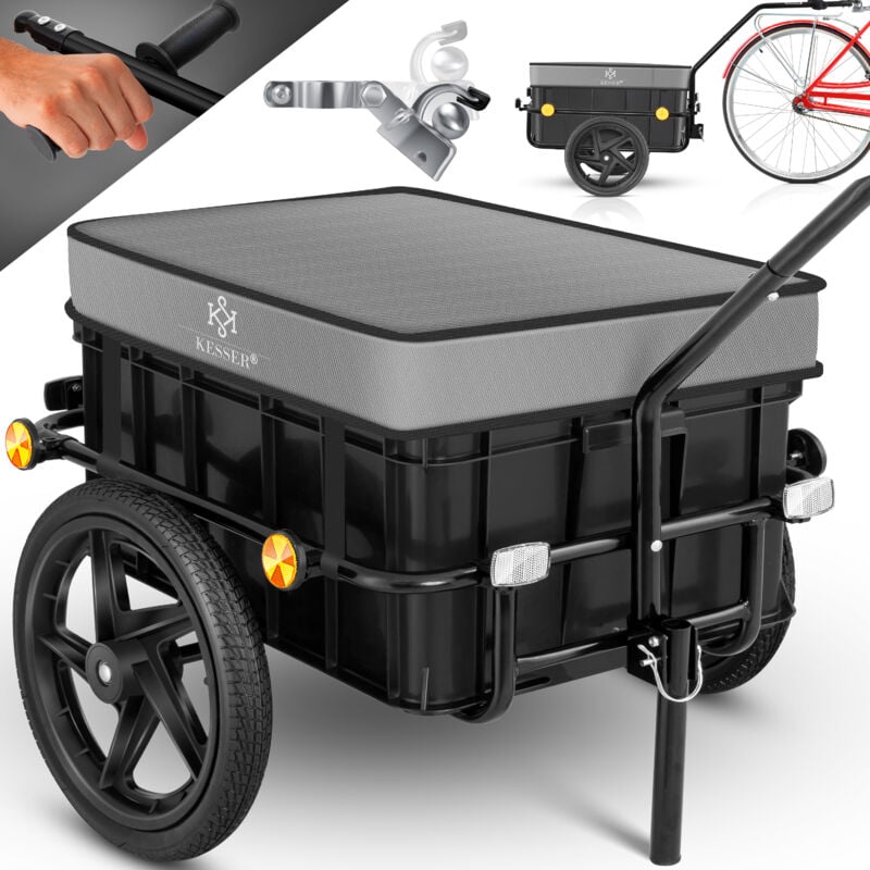 foto del prodotto rimorchio per biciclette rimorchio da carico carrello a mano con aggancio timone alto per trasporto biciclette rimorchio box da trasporto con volume