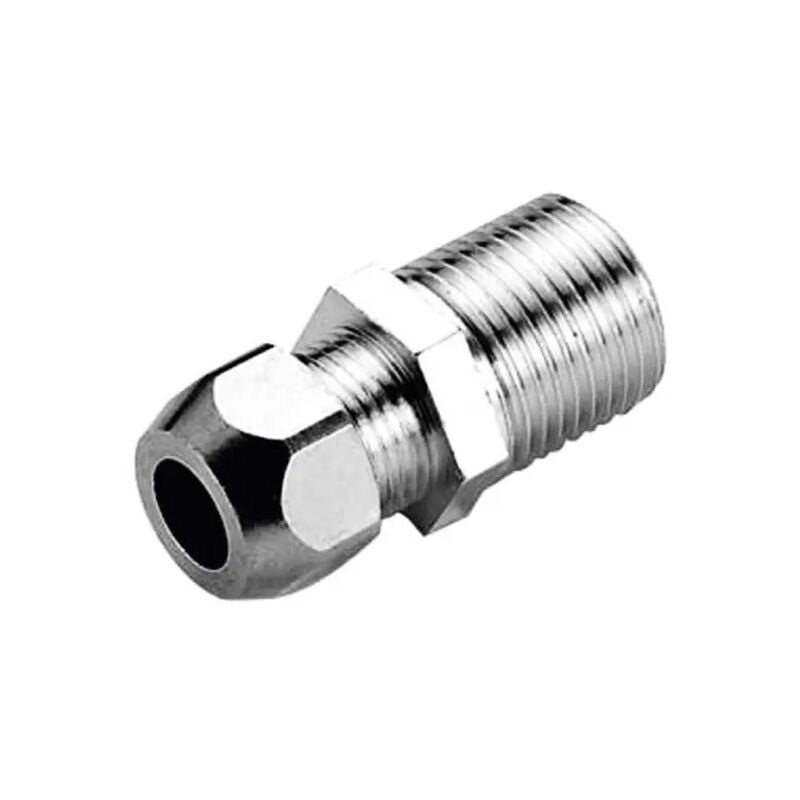 foto del prodotto rinaldi e pettinaroli raccordo diritto maschio a tenuta ptfe per tubo rame cromato serie 6900 3 8 12