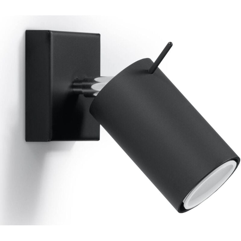 foto del prodotto ring faretto da parete a 1 luce nero, gu10 sollux