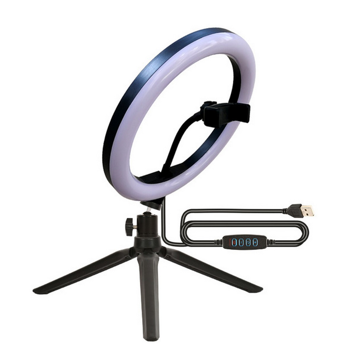 foto del prodotto ring light myselfie, nero, plastica, 26x26x26 cm, majestic